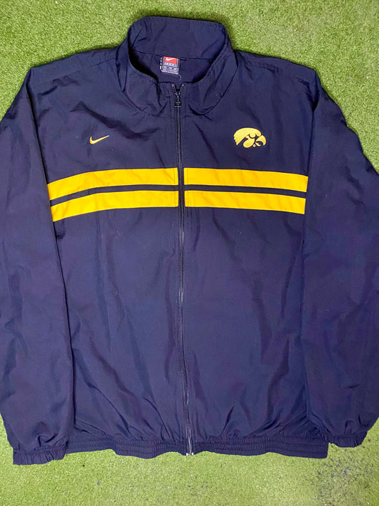 90s Iowa Hawkeyes - Vintage College Windbreaker Jacket (2XL) - Gametime Vintage