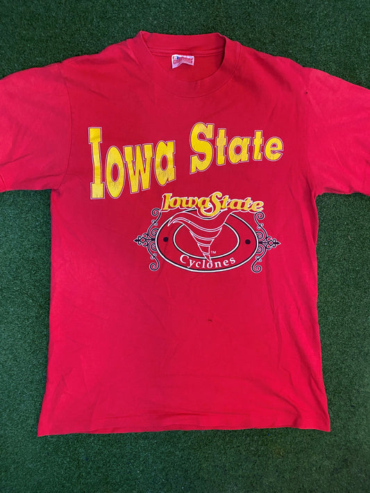 90s Iowa State Cyclones - Vintage College T-Shirt (Medium)