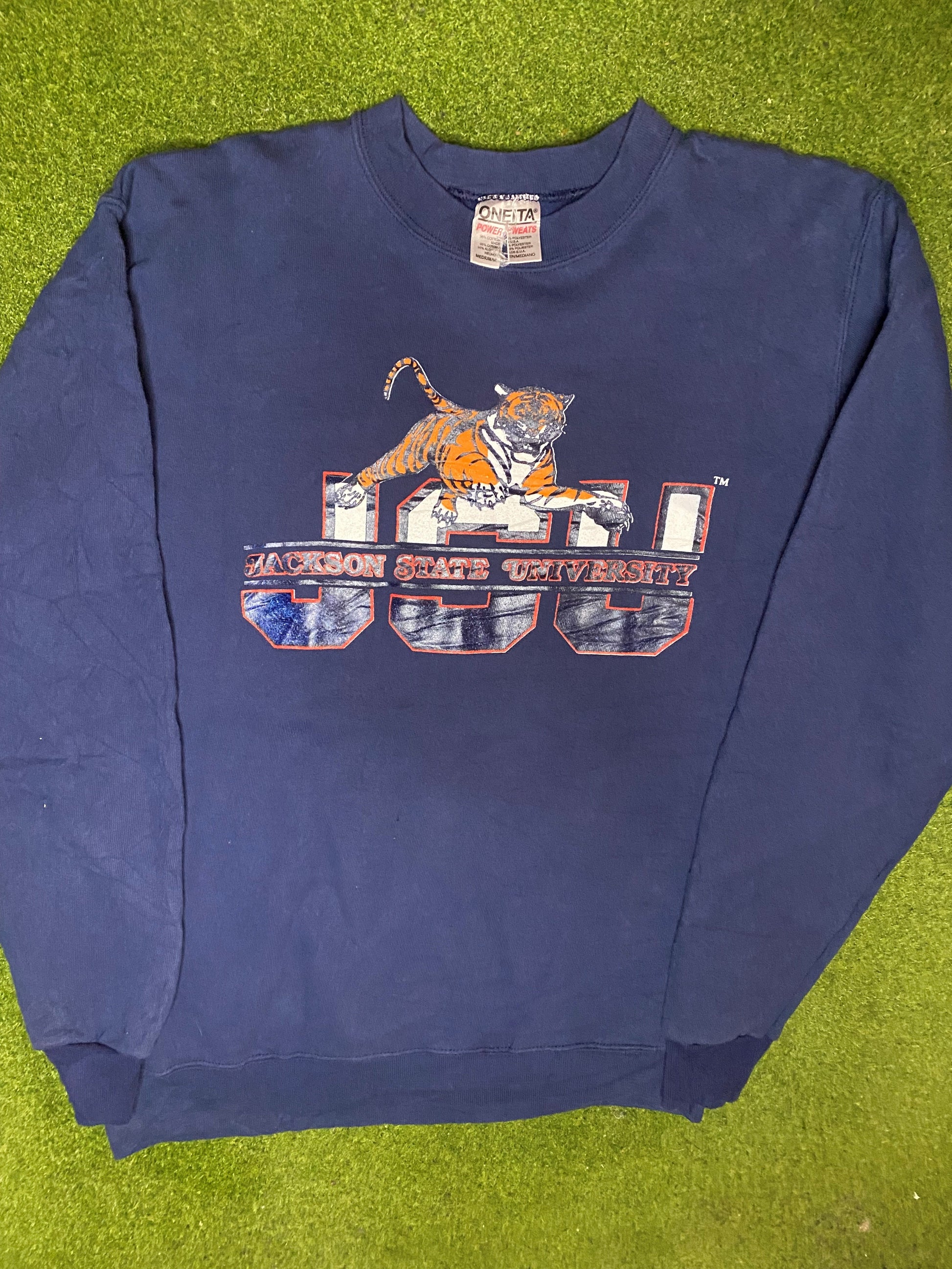 90s Jackson State Tigers - Vintage HBCU Sweatshirt (Medium) - Gametime Vintage