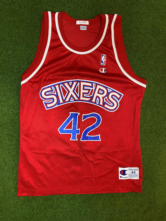 90s Philadelphia 76ers - Jerry Stackhouse #42 - Champion - Vintage NBA Jersey (44)