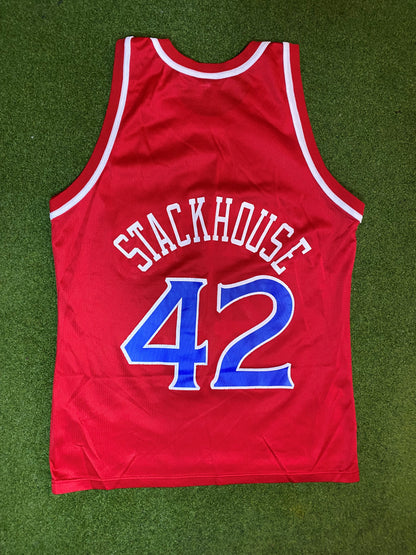 90s Philadelphia 76ers - Jerry Stackhouse #42 - Champion - Vintage NBA Jersey (44)