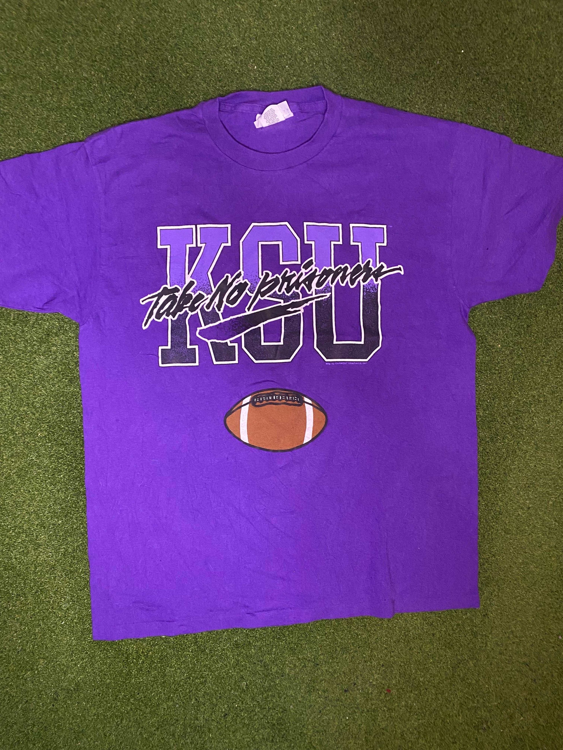 90s Kansas State Wildcats - Vintage College Football Tee Shirt (Large)