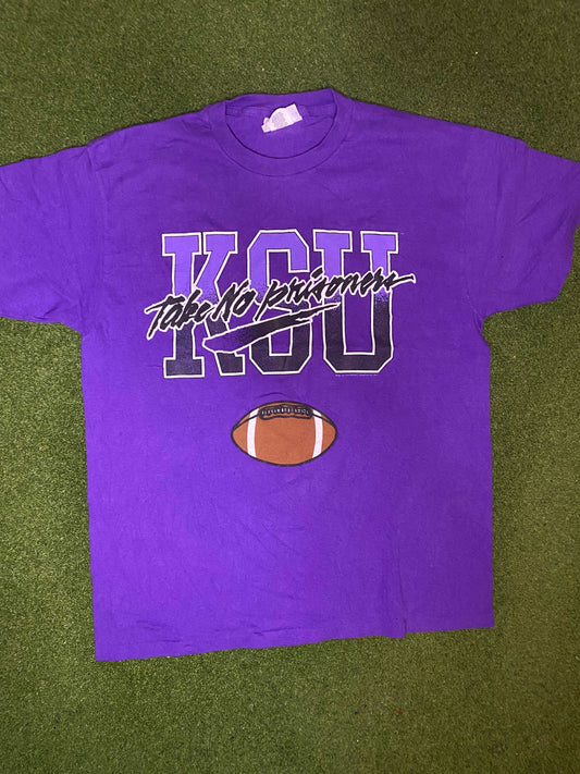 90s Kansas State Wildcats - Vintage College Football Tee Shirt (Large)