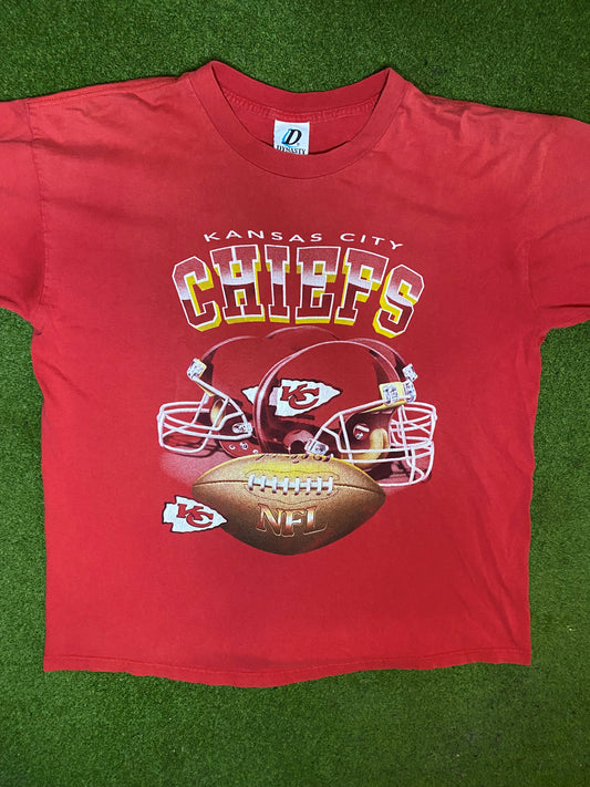 90s Kansas City Chiefs - Vintage NFL T-Shirt (XL) Gametime Vintage