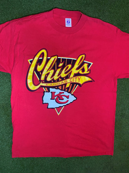 90s Kansas City Chiefs - Vintage NFL Tee (XL) Gametime Vintage