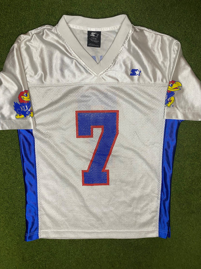 90s Kansas Jayhawks - Starter - Vintage College Football Jersey (Youth Medium) 