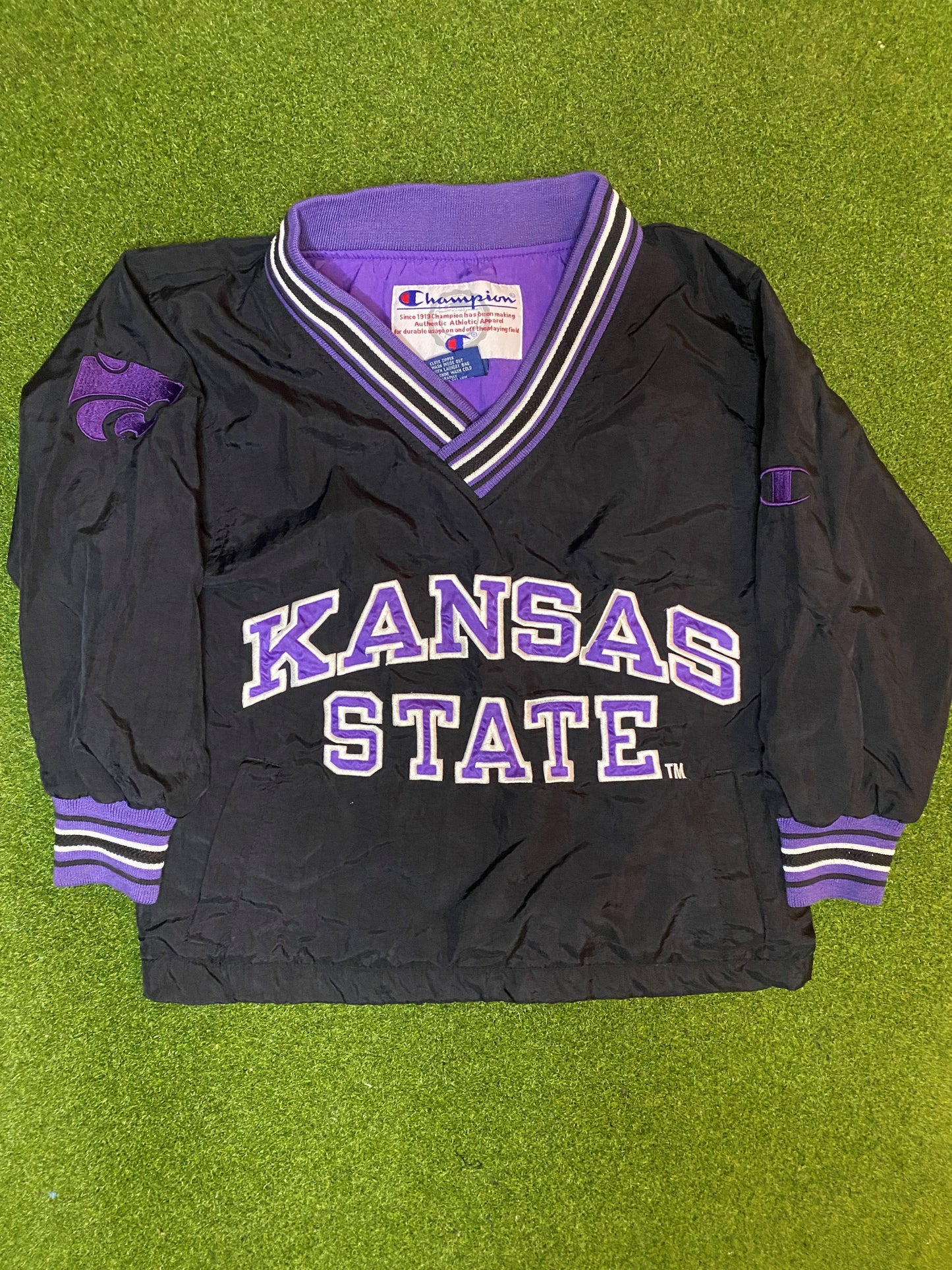 90s Kansas State Wildcats - Vintage College Windbreaker (Small)