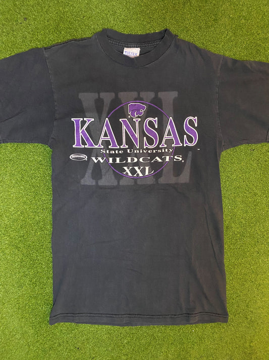 90s Kansas State Wildcats - Vintage College T-Shirt (Medium) - Gametime Vintage