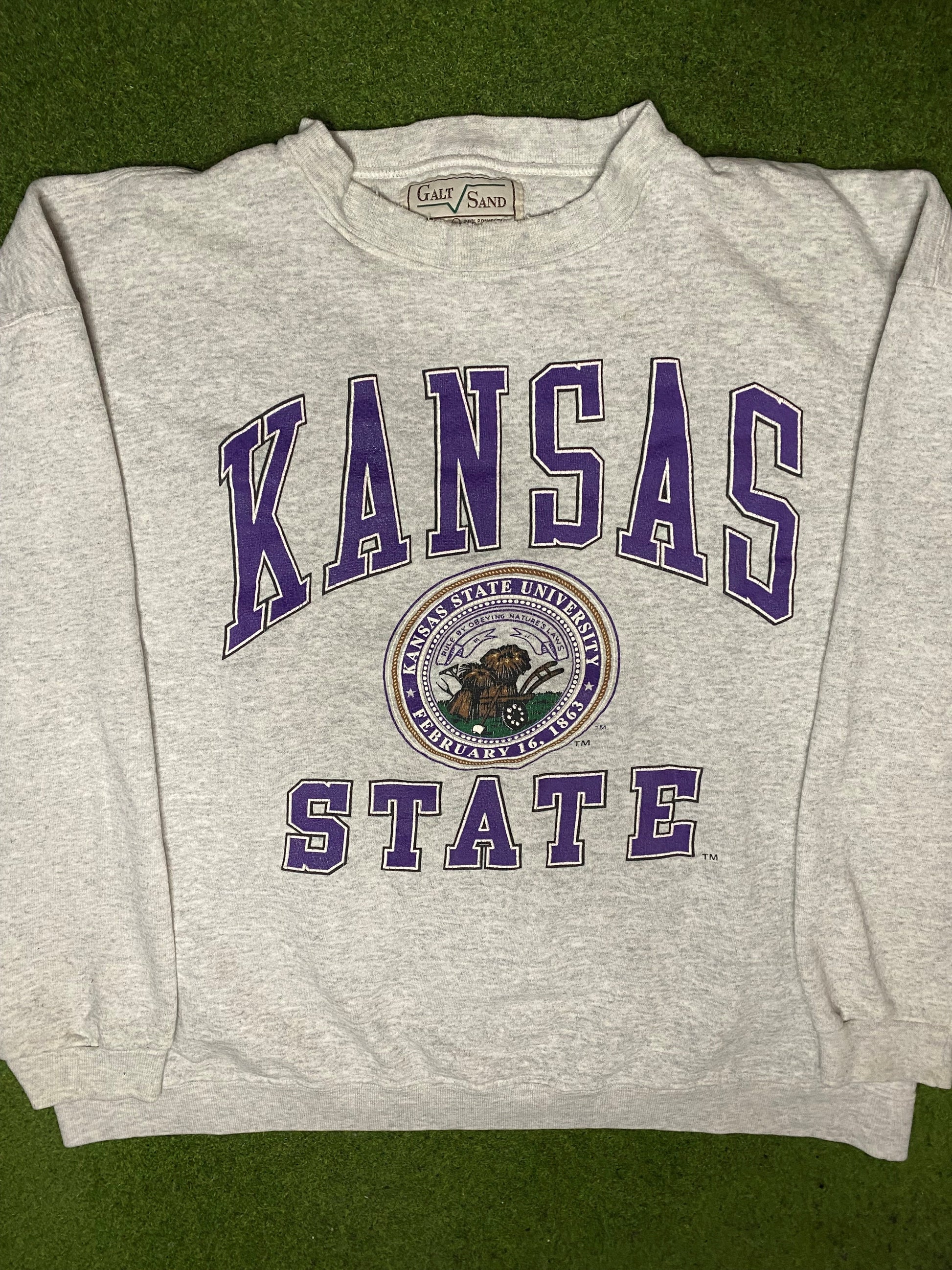 90s Kansas State Wildcats - Vintage University Sweatshirt (Large) - Gametime Vintage
