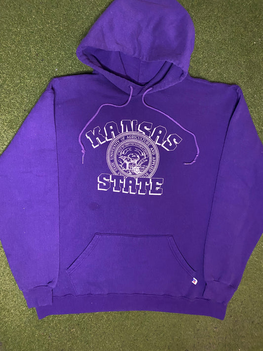 90s Kansas State Wildcats - Vintage College Hoodie (Large) Gametime Vintage