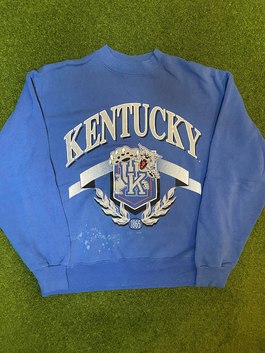 90s Kentucky Wildcats - Vintage College Crewneck Sweatshirt (Large)