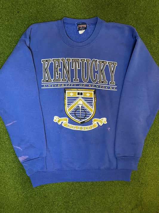 90s Kentucky Wildcats - Vintage University Crewneck Sweatshirt (Large)