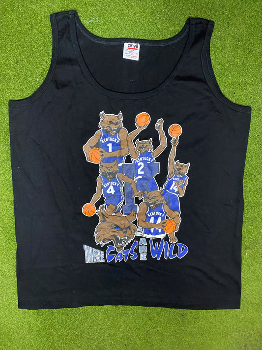 90s Kentucky Wildcats - Vintage College Basketball Tank (Large)