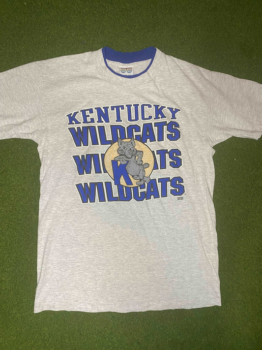 90s Kentucky Wildcats - Vintage College Tee Shirt (Large)