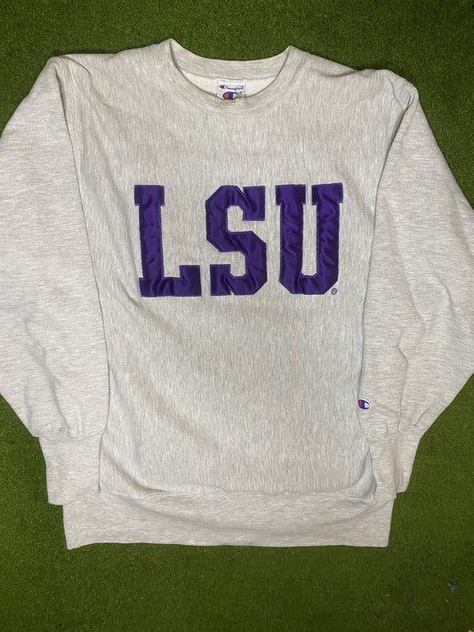 90s LSU Tigers - Vintage College Sweatshirt (Large) Gametime Vintage