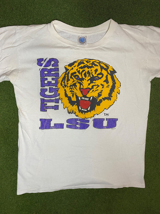 90s LSU Tigers - Vintage College T-Shirt (Large) 