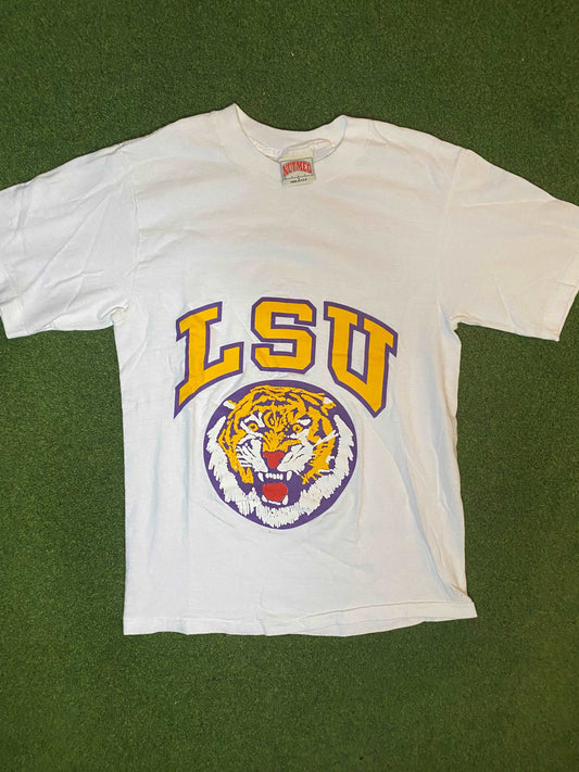 90s LSU Tigers - Vintage College Tee Shirt (Small) Gametime Vintage