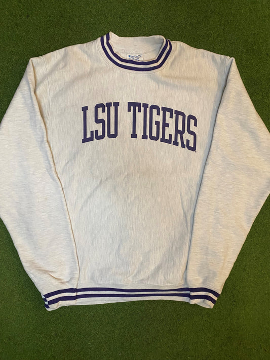 90s LSU Tigers - Vintage College Sweatshirt (Medium) - Gametime Vintage