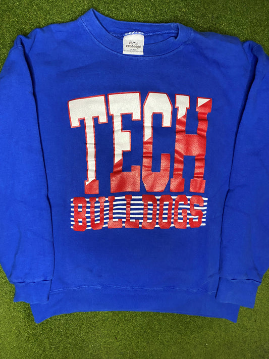 90s Louisiana Tech Bulldogs - Vintage College Sweatshirt (Large)