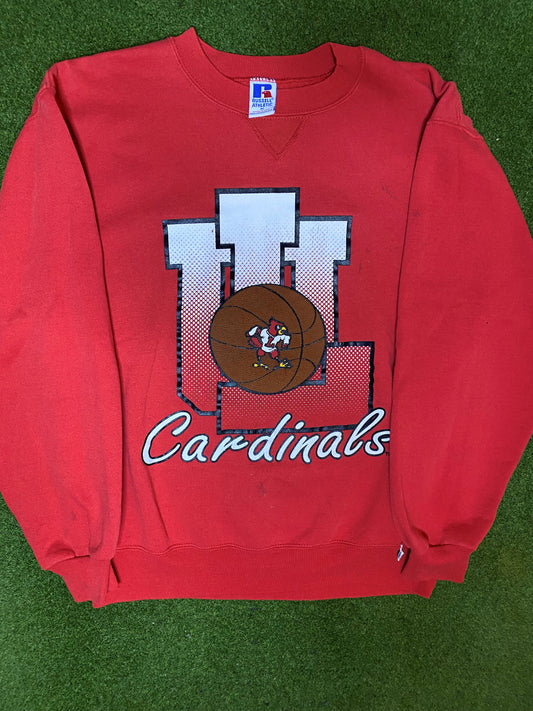 90s Louisville Cardinals - Vintage College Basketball Sweatshirt (Medium)