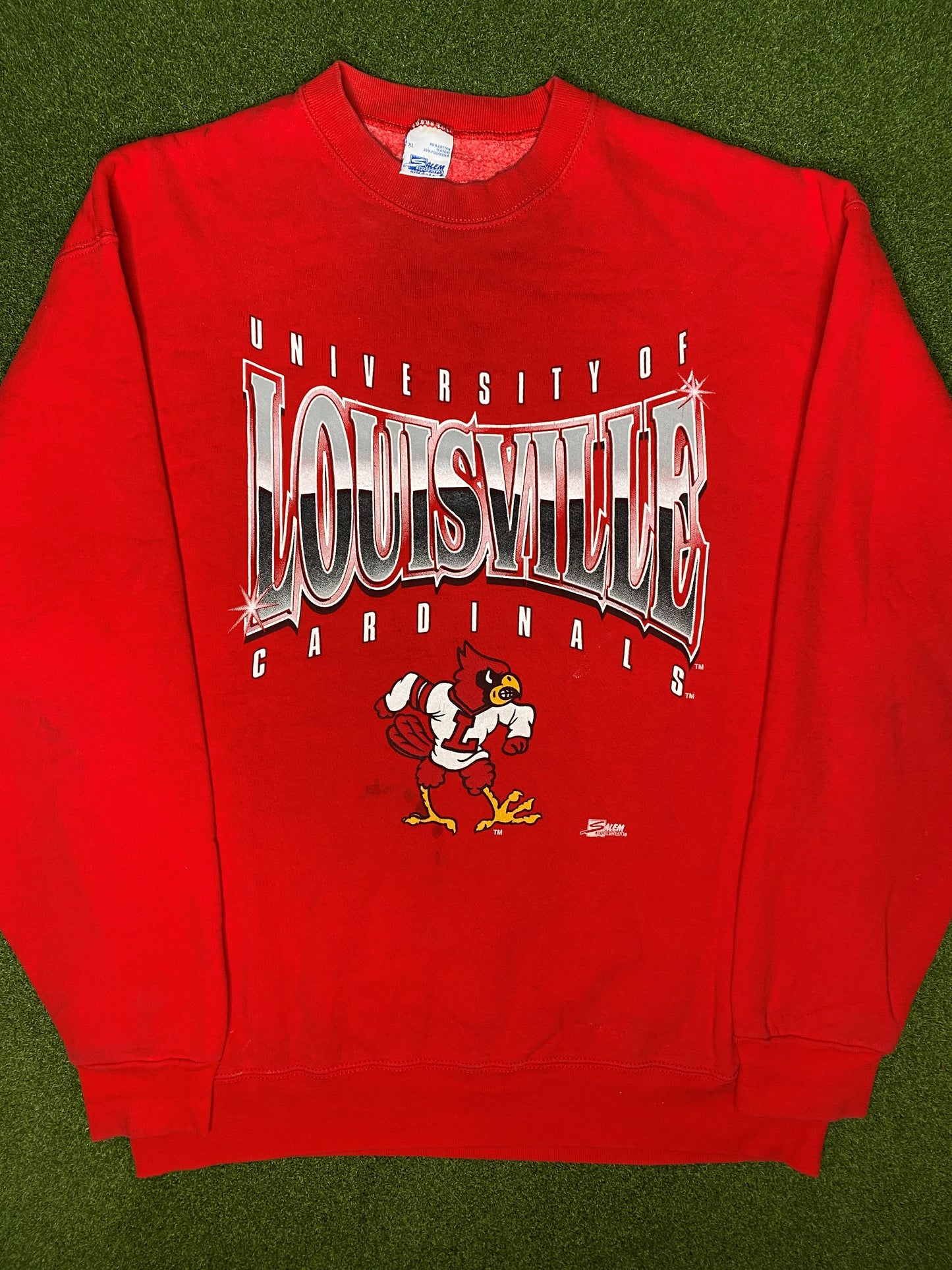 90s Louisville Cardinals - Vintage College Crewneck Sweatshirt (XL)