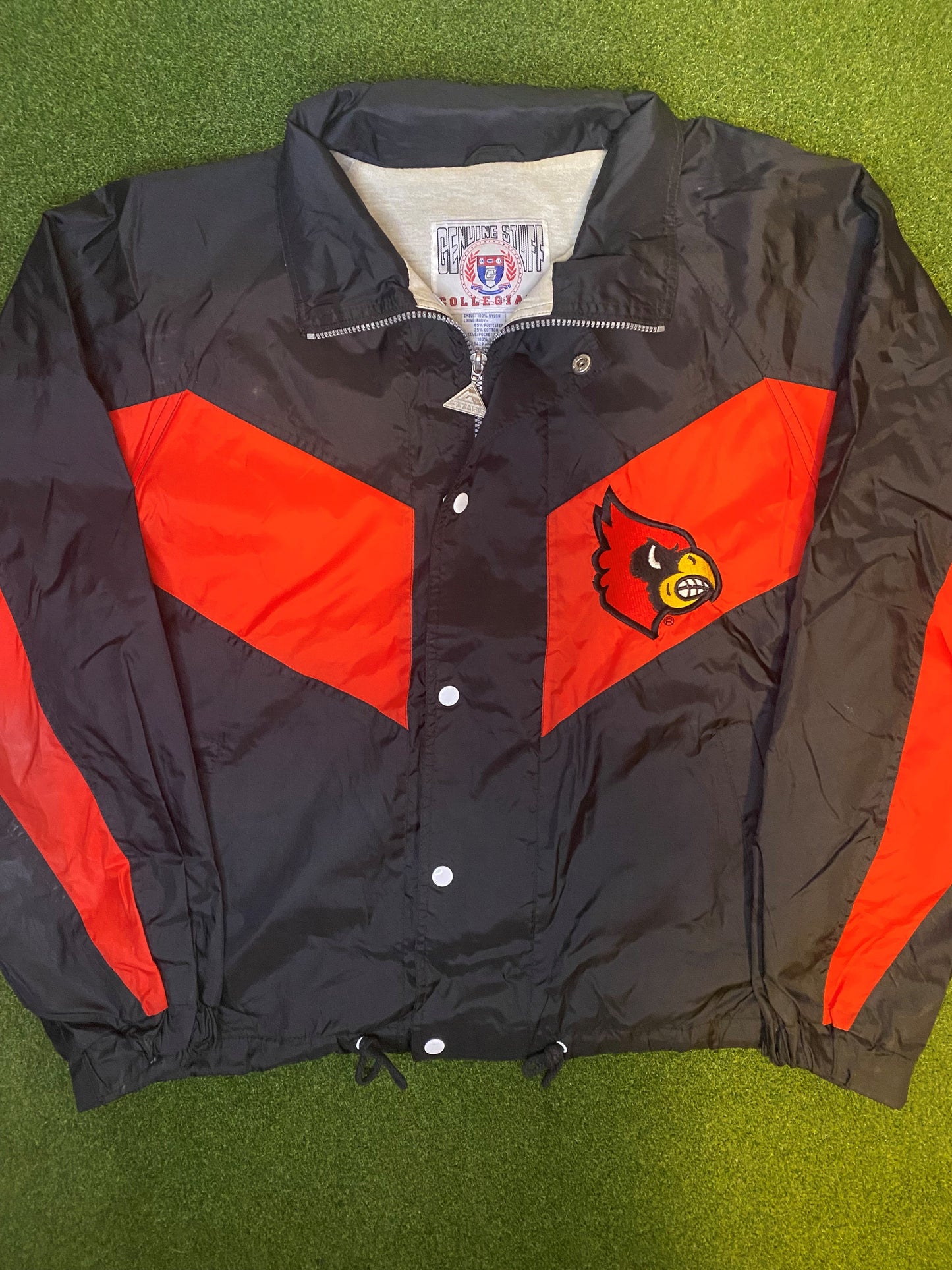 90s Louisville Cardinals - Vintage College Windbreaker Jacket (Medium)