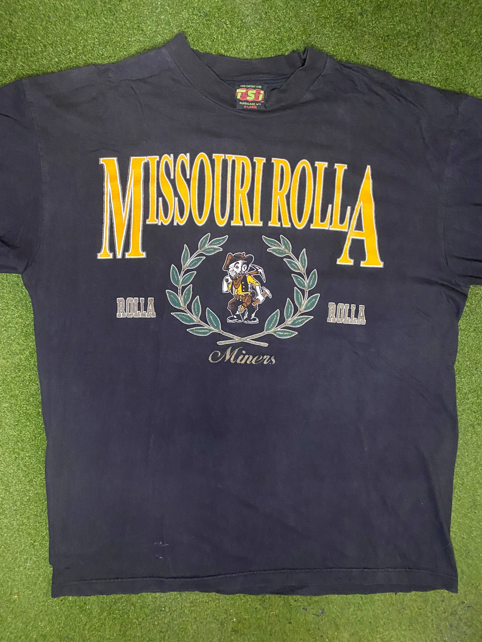 90s Missouri Rolla Miners - Vintage University T-Shirt (XL)