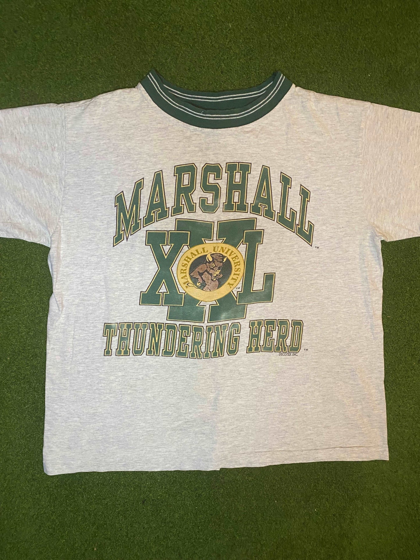 90s Marshal Thundering Herd - Vintage College Tee Shirt (XL) Gametime Vintage