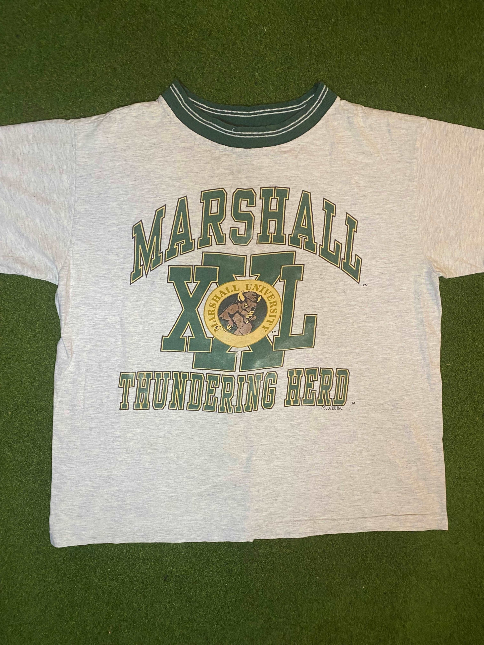 90s Marshal Thundering Herd - Vintage College Tee Shirt (XL)