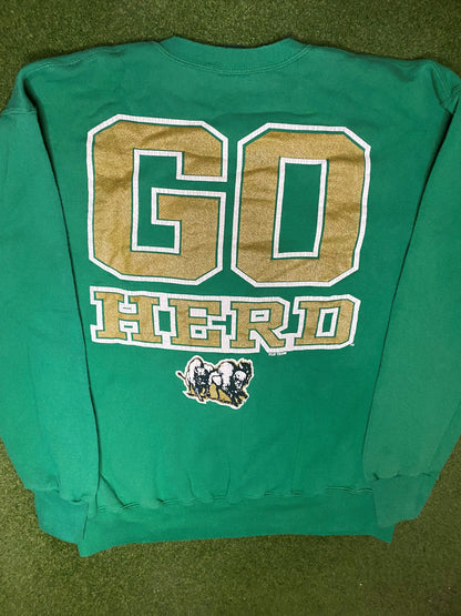 90s Marshall Thundering Herd - Vintage College Sweatshirt (Medium)