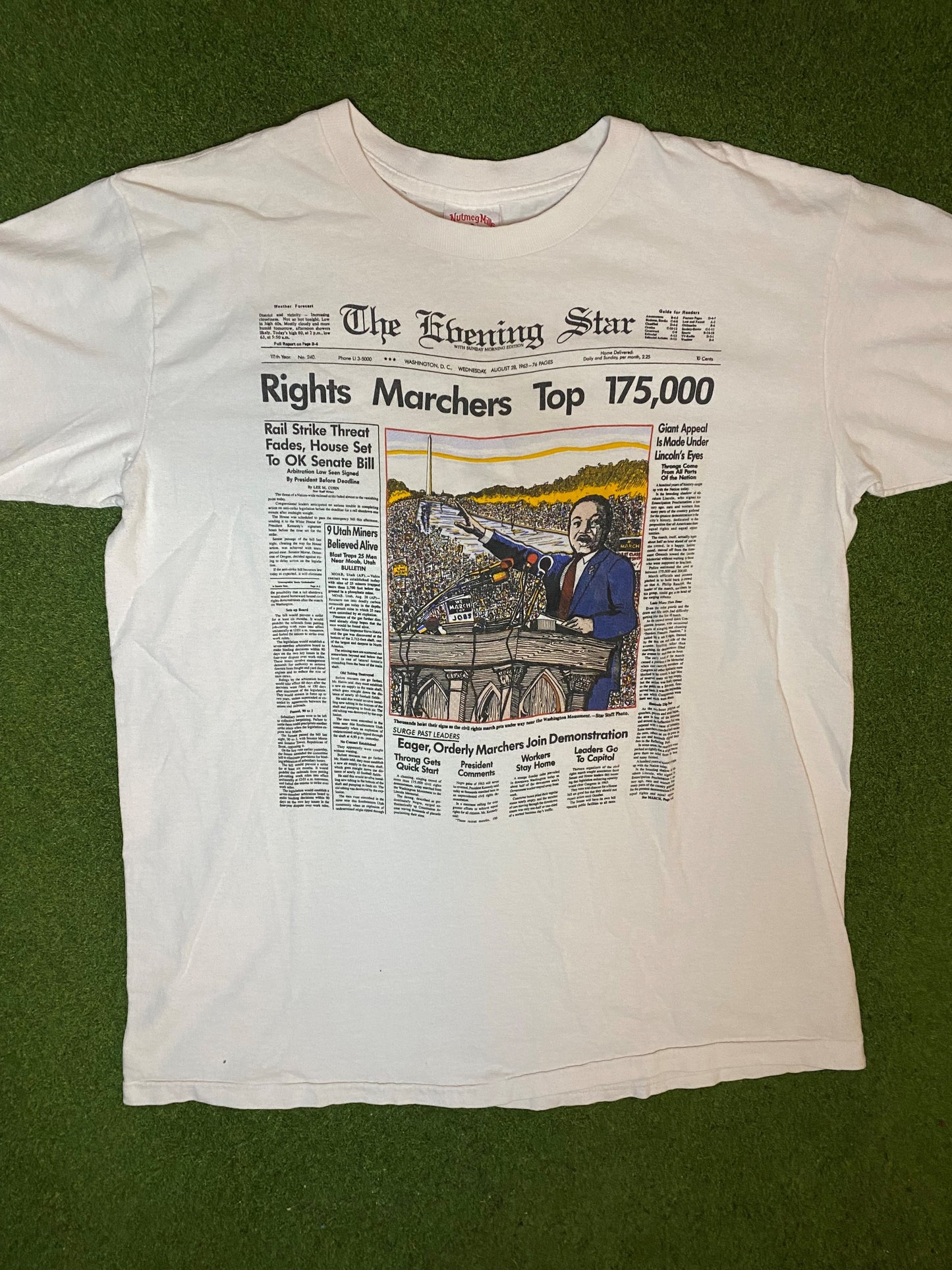 90s Dr. Martin Luther King Jr - Newspaper Clip - Vintage Shirt (XL)