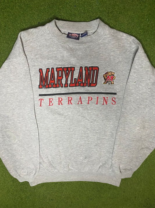 90s Maryland Terrapins - Vintage College Sweatshirt (Medium)