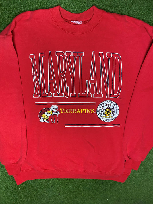 90s Maryland Terrapins - Vintage University Sweatshirt (Large)