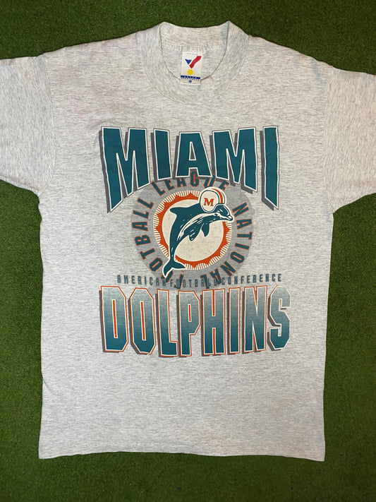 90s Miami Dolphins - Vintage NFL T-Shirt (Large) Gametime Vintage