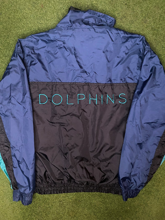 90s Miami Dolphins - Vintage NFL Windbreaker Jacket (Youth XL)