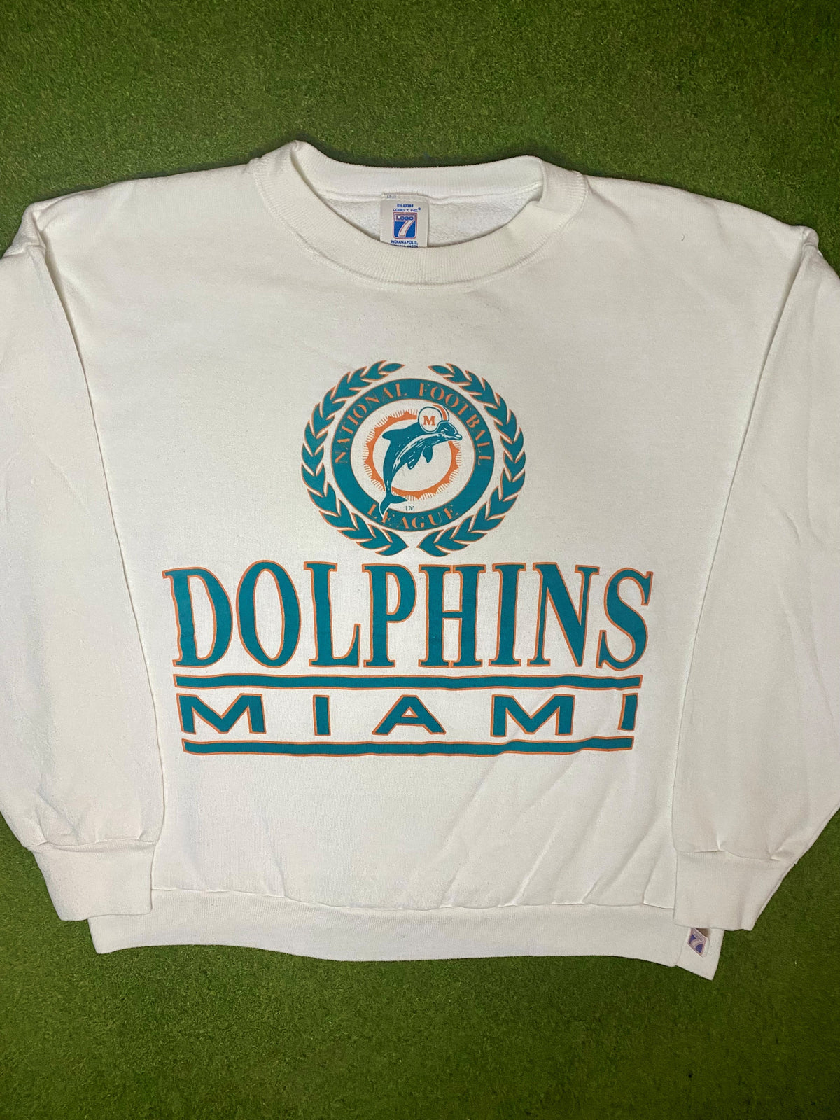 90s Miami Dolphins - Vintage NFL Crewneck Sweatshirt (Large) - Gametime Vintage