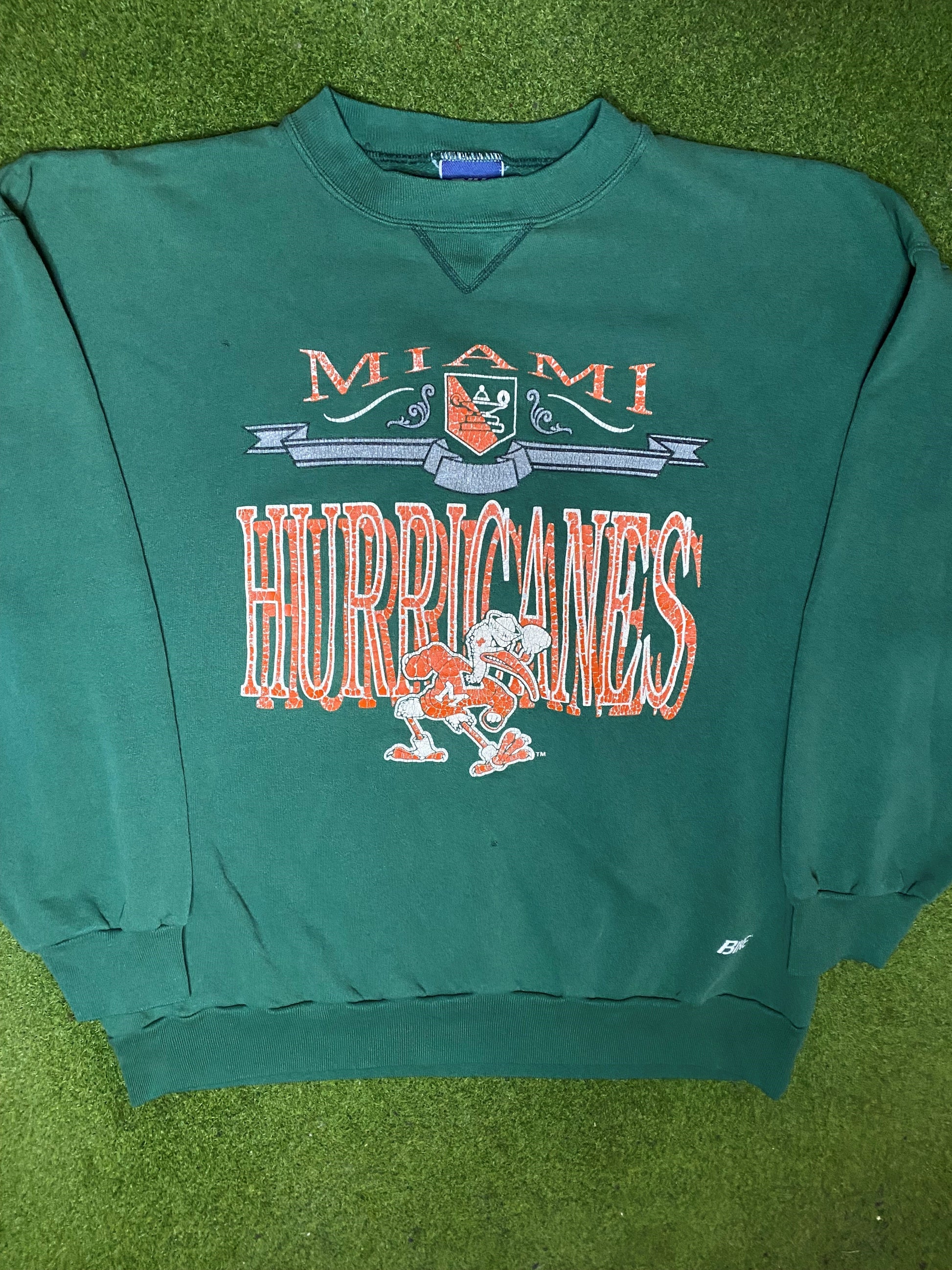 90s Miami Hurricanes - Vintage College Sweatshirt (XL)