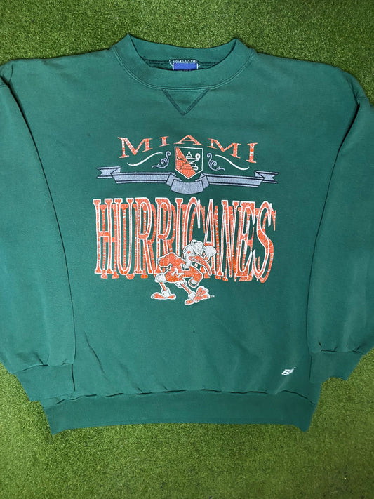 90s Miami Hurricanes - Vintage College Sweatshirt (XL) Gametime Vintage