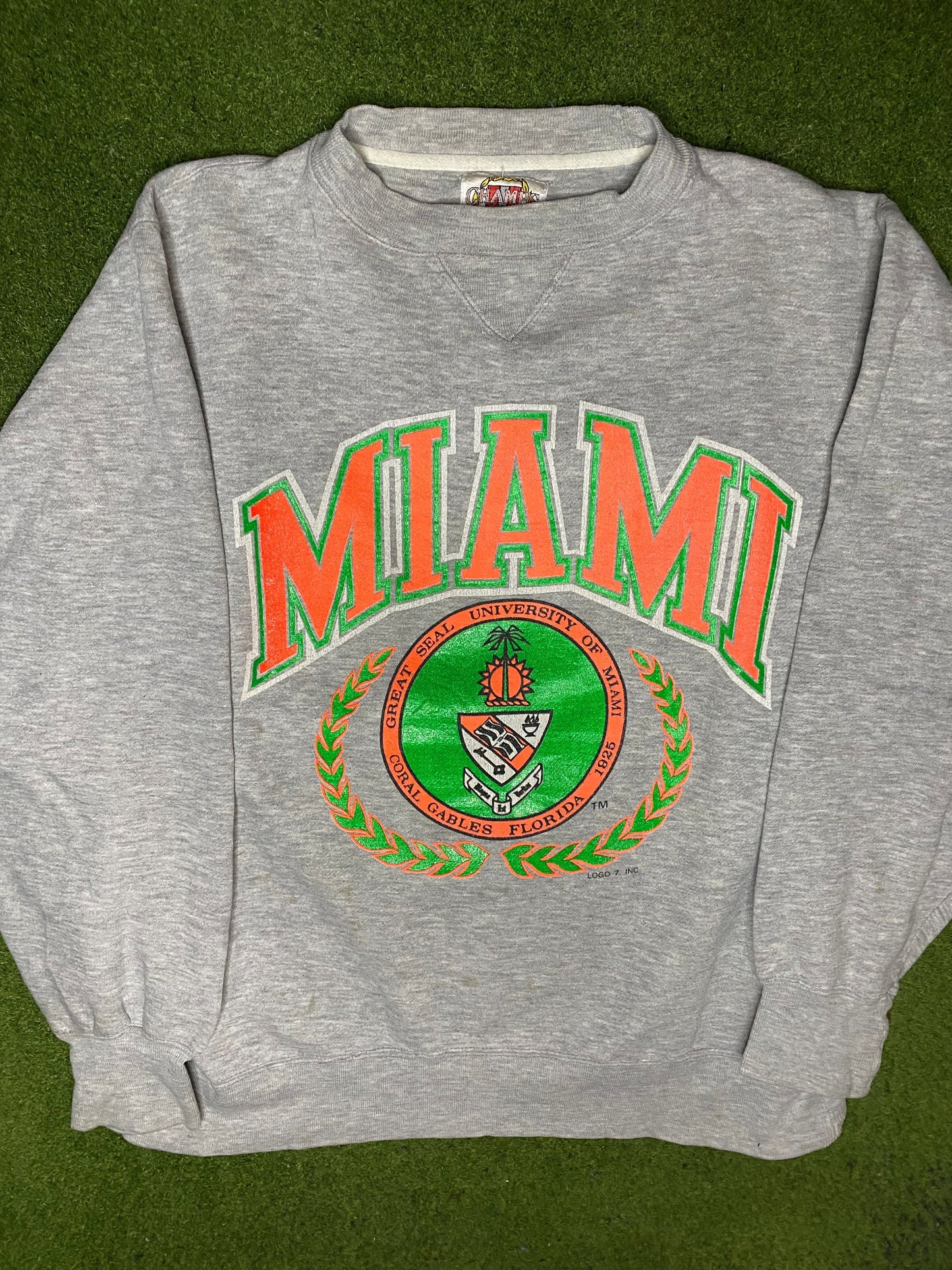 90s Miami Hurricanes - Vintage University Sweatshirt (Medium) - Gametime Vintage