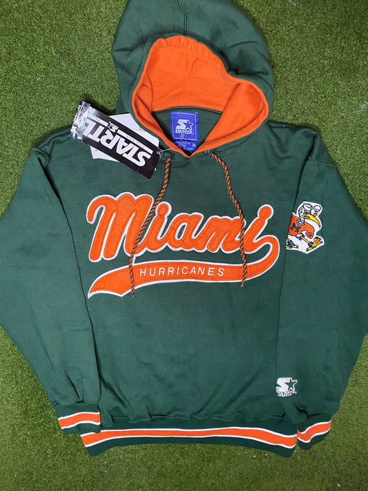 90s Miami Hurricanes - Starter NWT - Vintage College Hoodie (Medium)