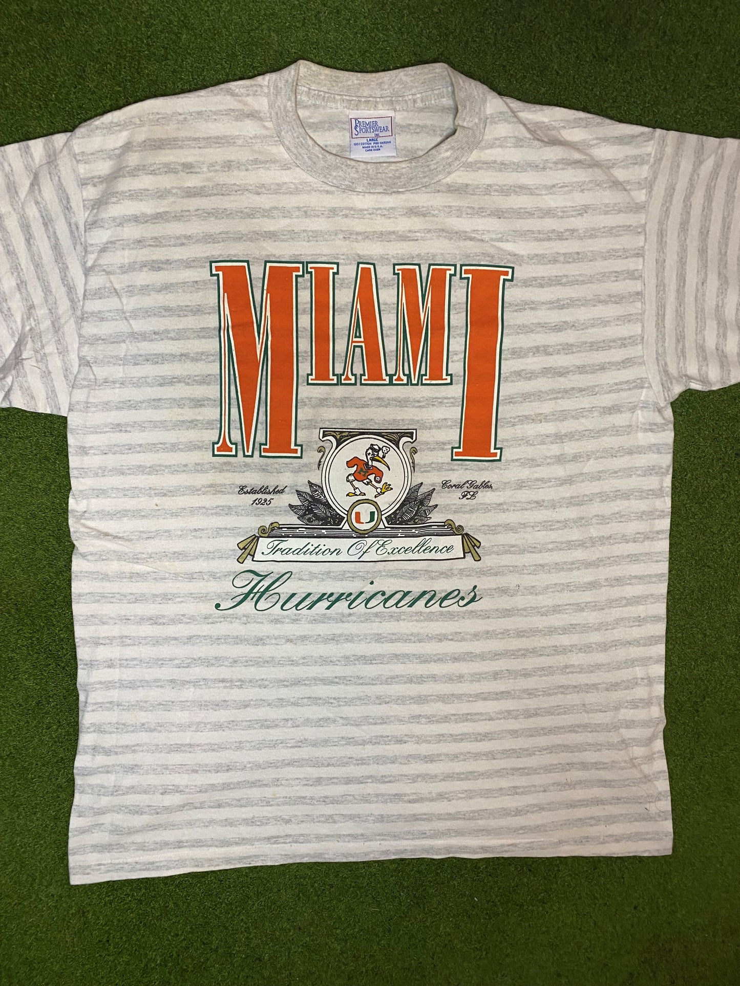 90s Miami Hurricanes - Vintage College Tee (Large)