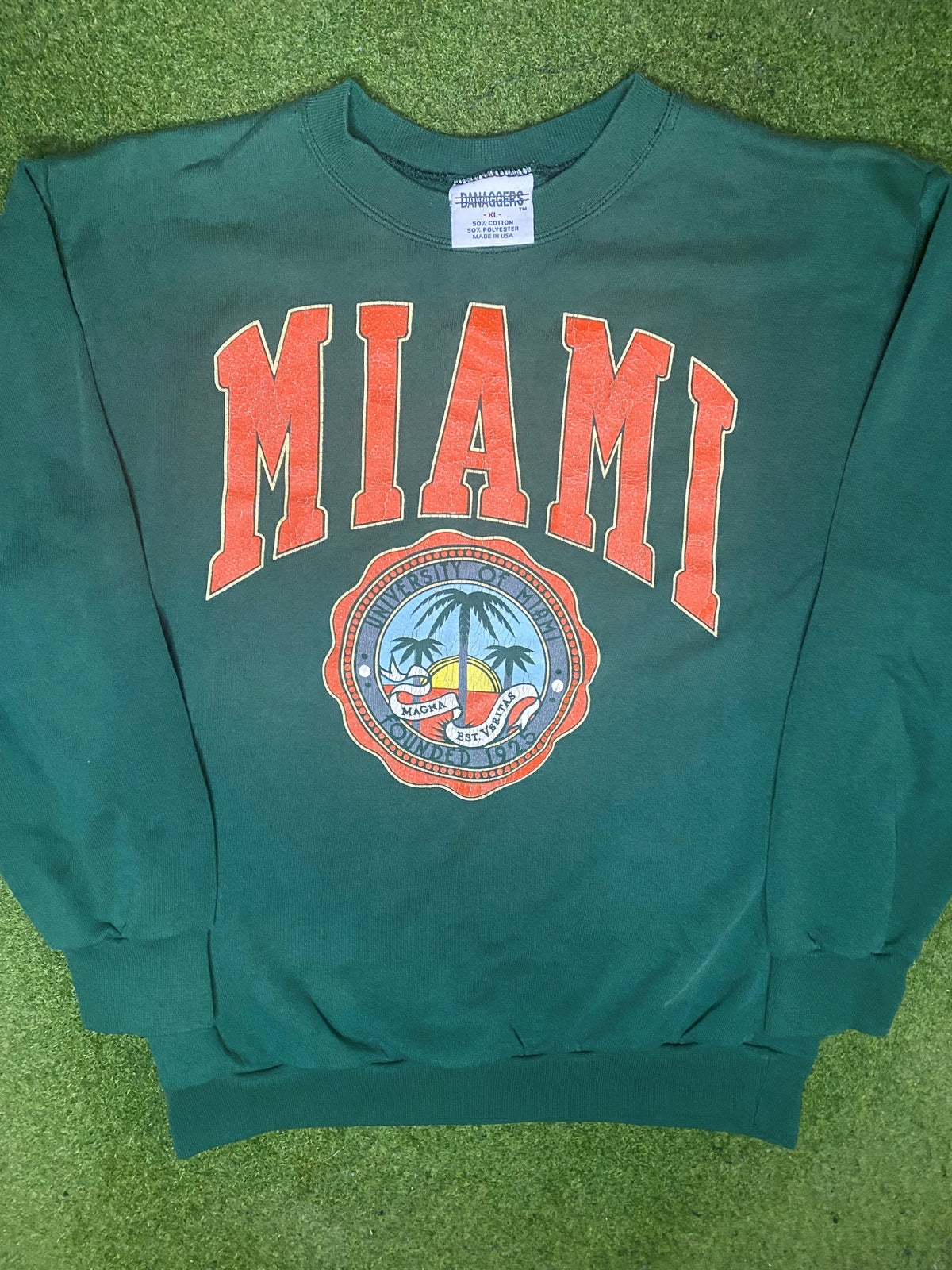 80s Miami Hurricanes - Vintage University Sweatshirt (Youth XL) - Gametime Vintage