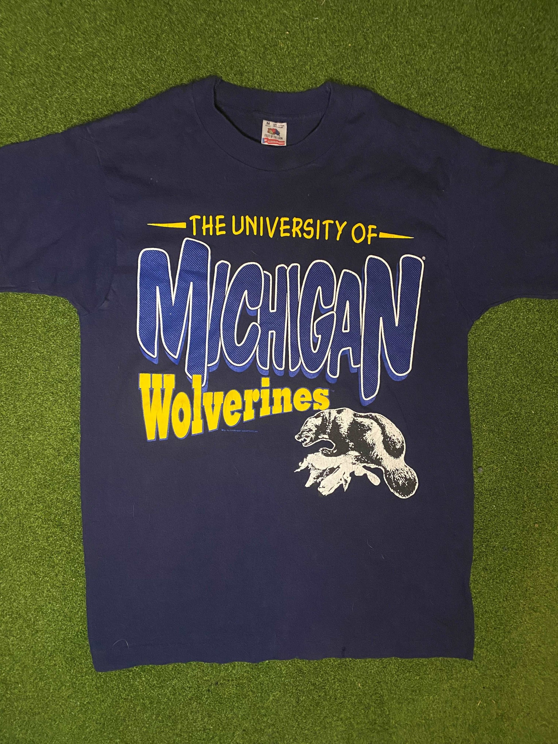 90s Michigan Wolverines - Vintage University Tee Shirt (Medium)