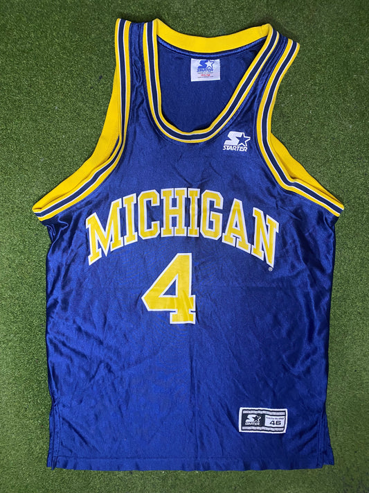 90s Michigan Wolverines - Vintage College Basketball Jersey (46) - Gametime Vintage