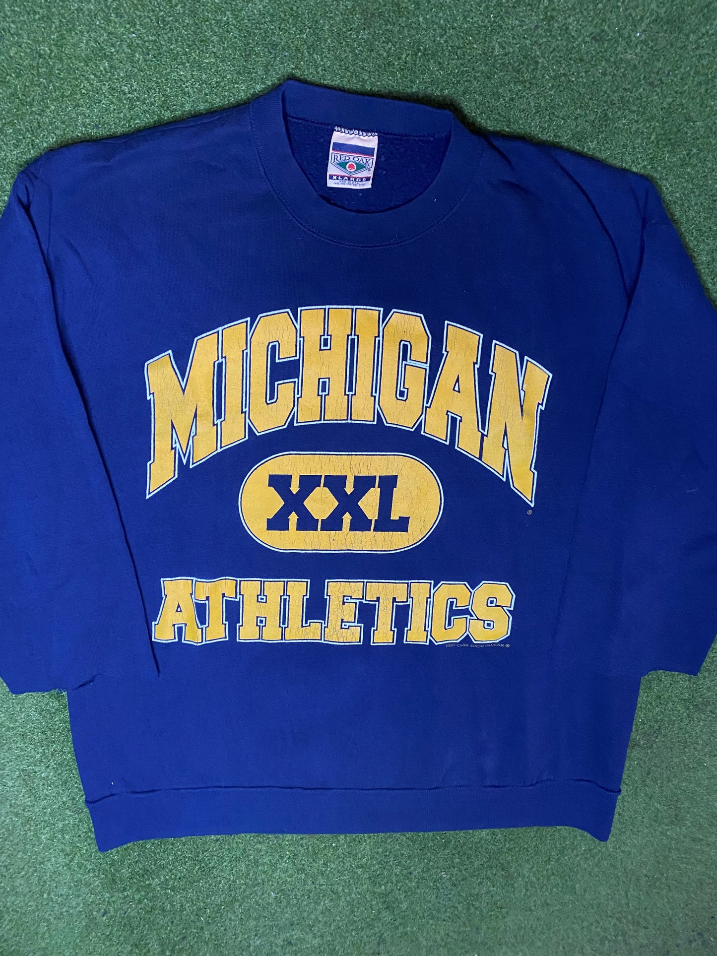 90s Michigan Wolverines - Vintage College Sweatshirt (XL) Gametime Vintage