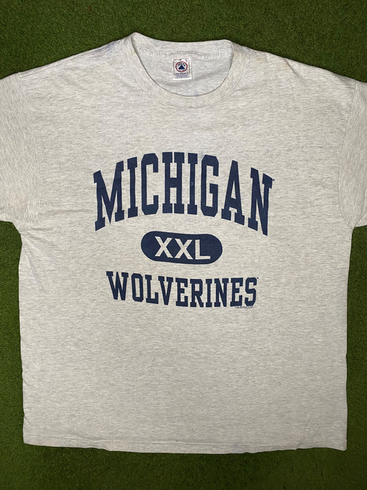 90s Michigan Wolverines - Vintage College T Shirt (XL)