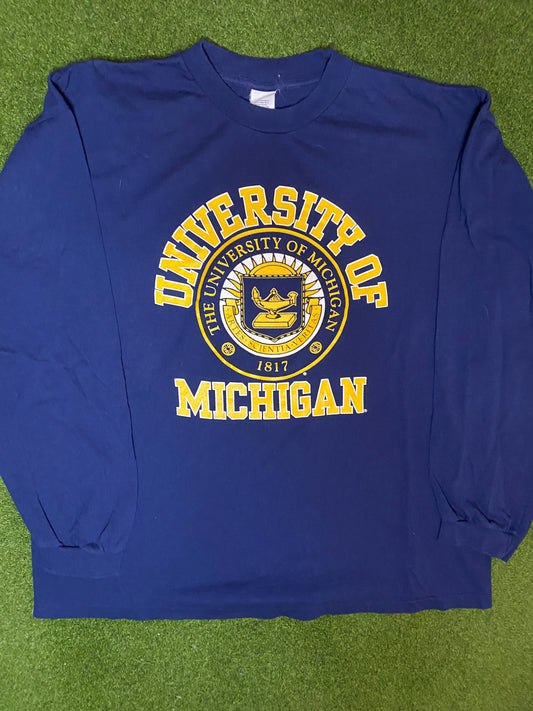 90s Michigan Wolverines - Vintage University Long Sleeve (XL)