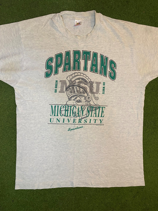 90s Michigan State Spartans - Vintage College T-Shirt (XL)