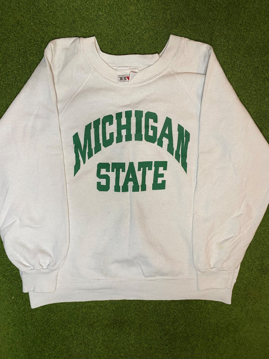 90s Michigan State Spartans - Vintage College Crewneck Sweatshirt (XL)