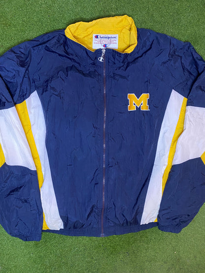 90s Michigan Wolverines - Vintage College Windbreaker (2XL)